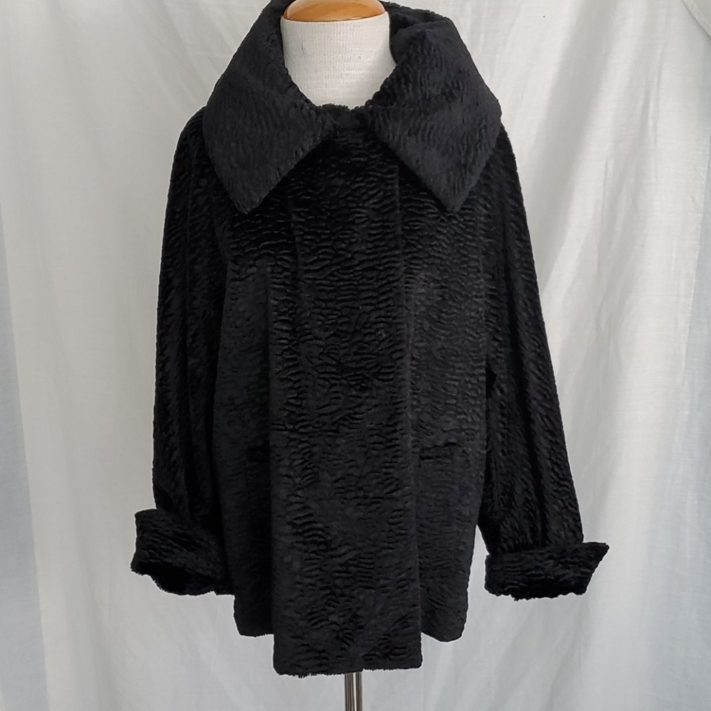 Talbots black velvet vintage style coat